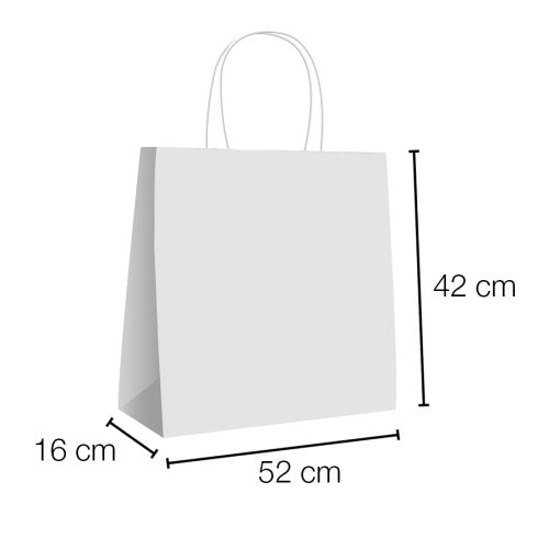 Bolsa papel kraft con asa rizada (base ancha) 52 x 16 x 42 cm