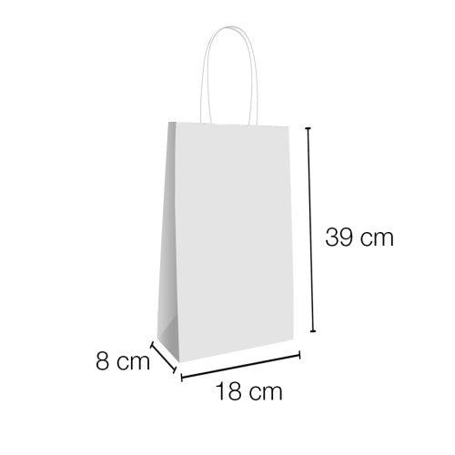 Bolsa papel kraft con asa rizada (2 botellas) 18 x 8 x 39 cm
