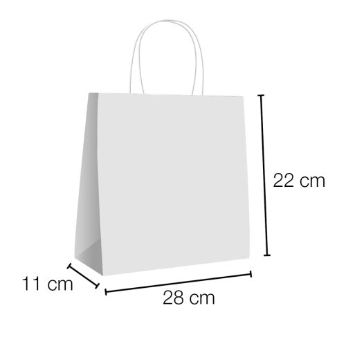 Bolsa papel kraft con asa rizada (base ancha) 28 x 11 x 22 cm