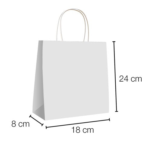 Bolsa papel kraft con asa rizada 18 x 8 x 24 cm
