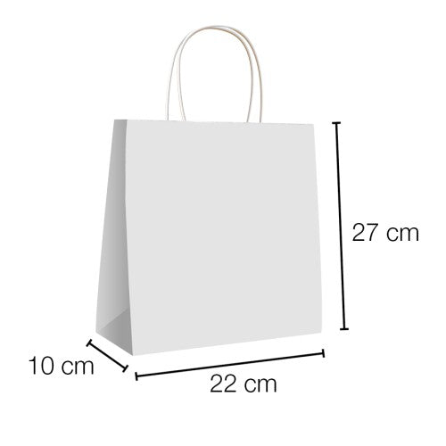 Bolsa papel kraft con asa rizada 22 x 10 x 27 cm