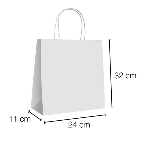 Bolsa papel kraft con asa rizada 24 x 11 x 32 cm