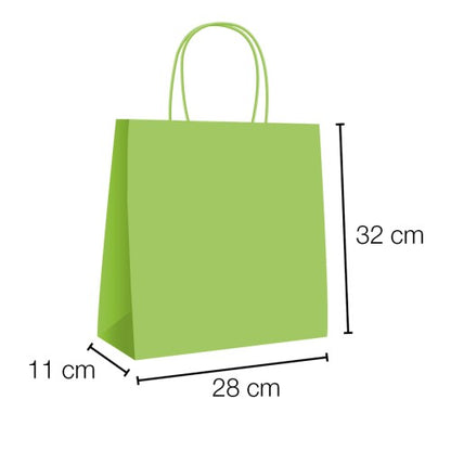 Bolsa papel kraft con asa rizada 28 x 11 x 32 cm