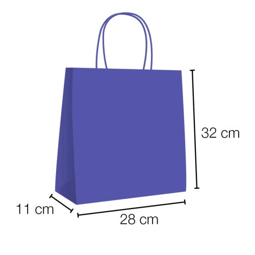 Bolsa papel kraft con asa rizada 28 x 11 x 32 cm