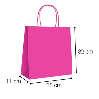 Bolsa papel kraft con asa rizada 28 x 11 x 32 cm