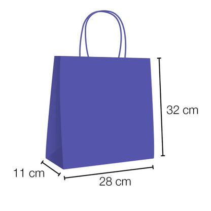 Bolsa papel kraft con asa rizada 28 x 11 x 32 cm