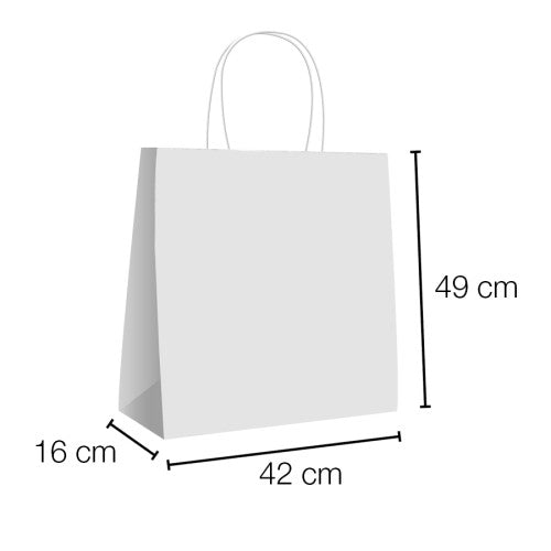 Bolsa papel kraft con asa rizada 42 x 16 x 49 cm