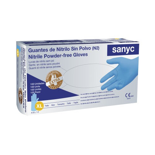Guantes de nitrilo, EXTRA FUERTE, s/polvo,