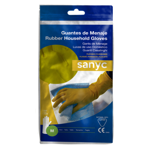Guantes Menaje, de látex flocado, s/polvo,